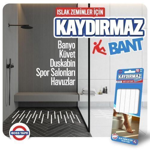 ISLAK ZEMİN KAYDIRMAZ BANT 19 MM X 20 CM