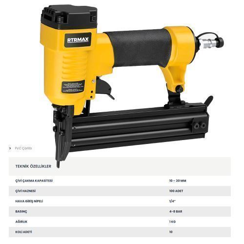 RTM 0130 HAVALI ÇİVİ ÇAKMA TABANCASI 10-30 MM ÇANTALI