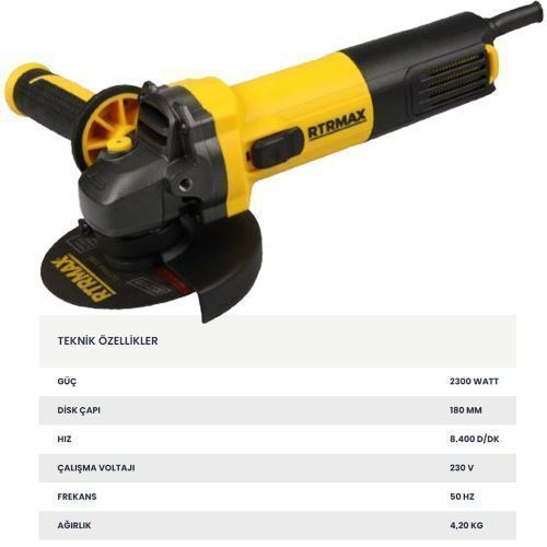 RTM 1180 TAŞLAMA MAKİNASI 180 MM 2300 W