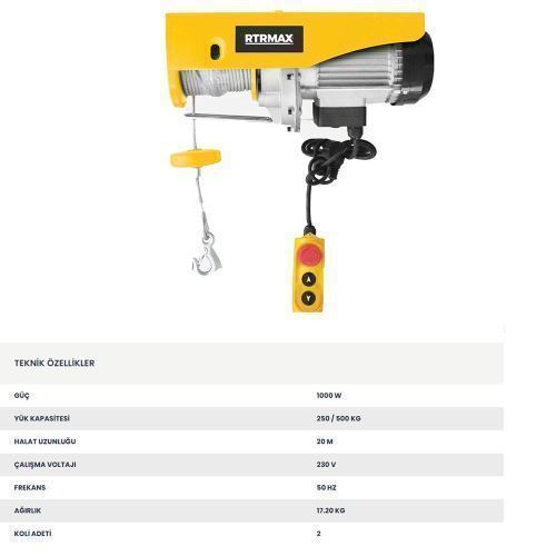 RTM 450 ELEKTRİKLİ VİNÇ 250/500KG