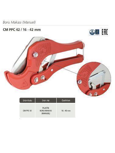 CANDAN PVC BORU MAKASI 16 - 42 MM