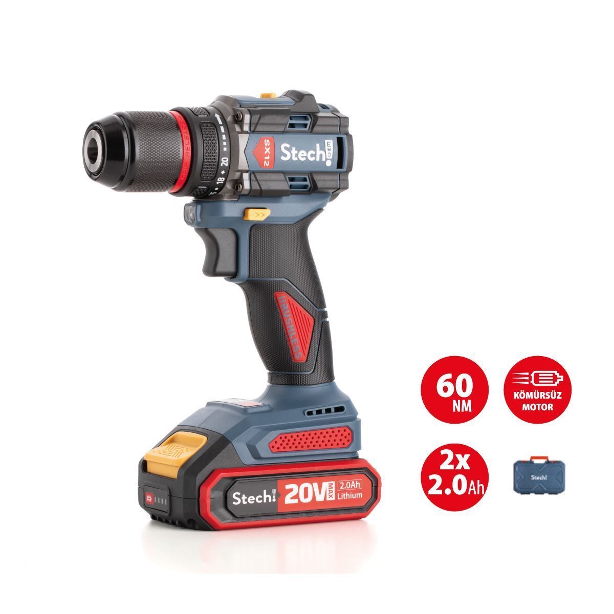 STECHEND SX12 AKÜLÜ DARBESİZ MATKAP 2 AMPER STECHEND SX12 AKÜLÜ DARBESİZ MATKAP 2 AMPER - Görsel 1
