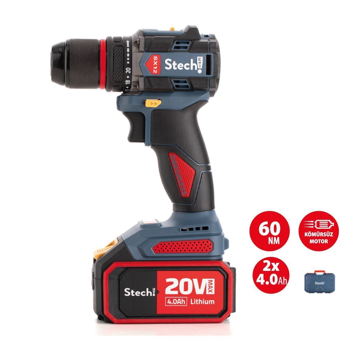 STECHEND SX12 AKÜLÜ DARBESİZ MATKAP 4 AMPER STECHEND SX12 AKÜLÜ DARBESİZ MATKAP 4 AMPER - Görsel 1